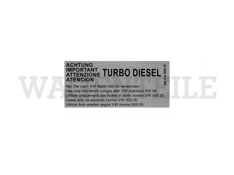 010 115 06H B Aufkleber Öl VW 505 00 (silber)