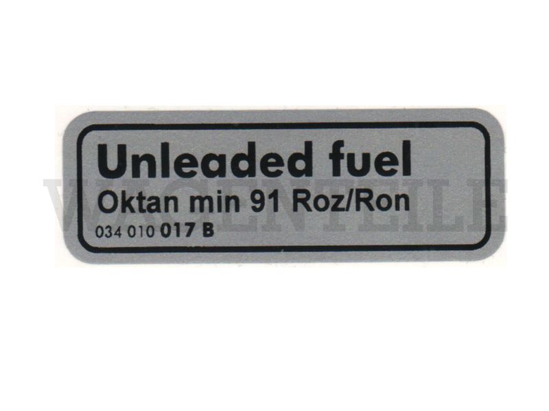 010 201 11C D Aufkleber 'Unleaded fuel 91ROZ'