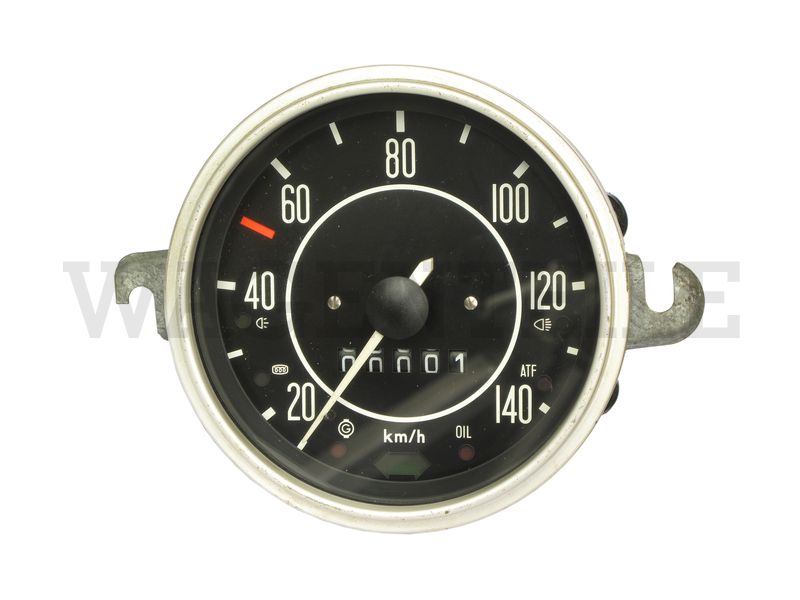 957 021 111 MX Tachometer ohne Tankuhr (bis 140km/h, große Zahlen, Ring matt)