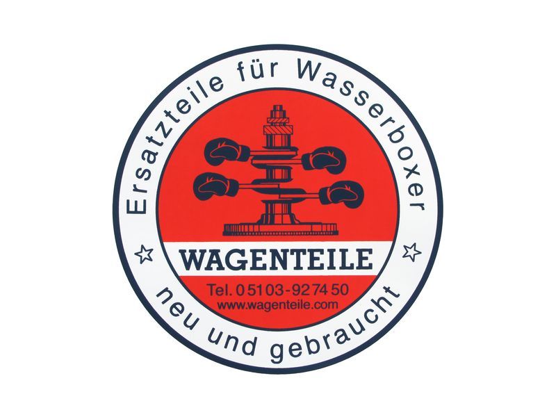 009 000 02E Wagenteile Aufkleber Wasserboxer 12cm, rund