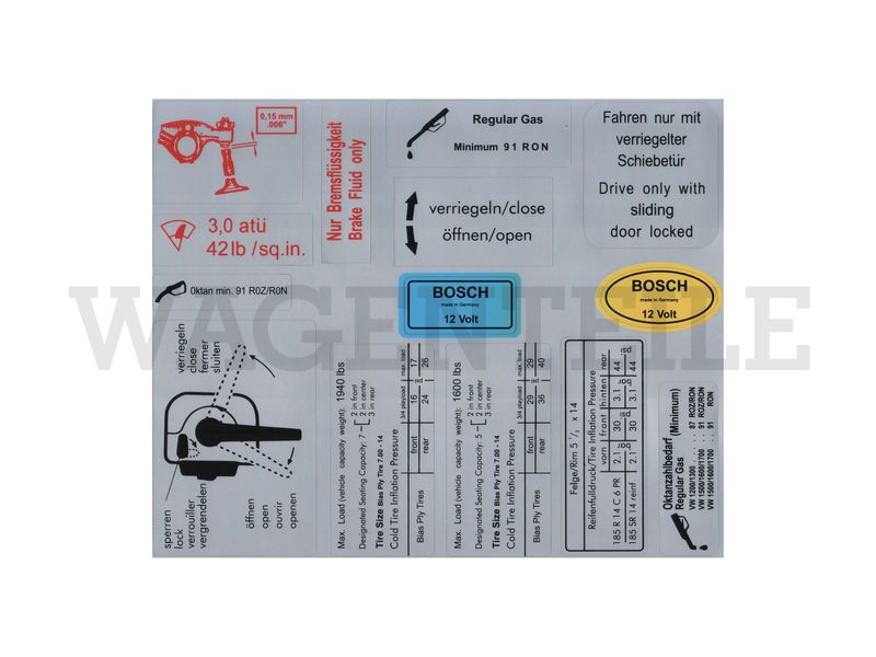 010 010 21A D Aufkleber Set T2 ab '68
