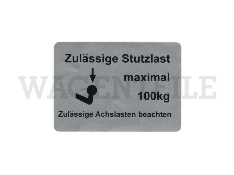 010 092 21A C Aufkleber Stützlast max. 100kg