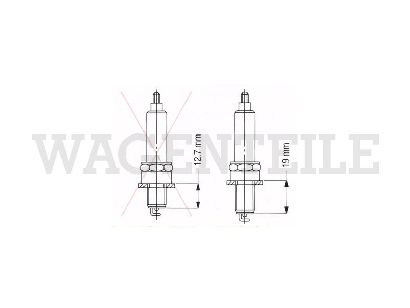 010 101 07K Aufkleber Länge Zündkerzengewinde 19mm