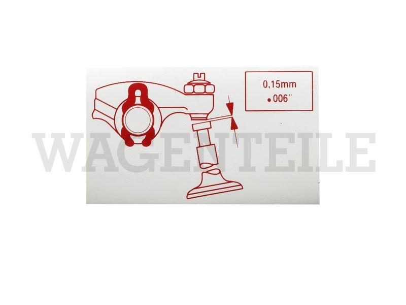 010 109 11C Aufkleber Ventilspiel 0,15mm