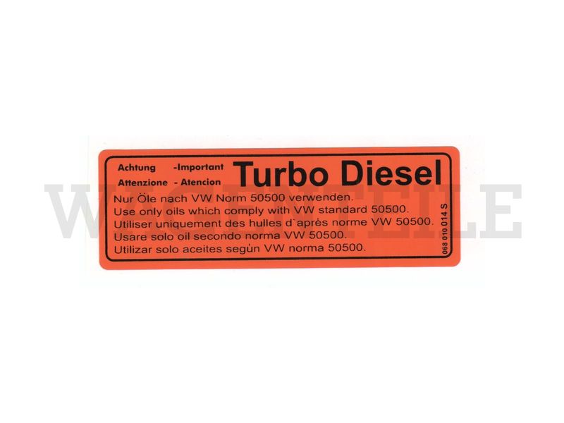 010 115 06H A Aufkleber Öl VW 505 00 (orange)