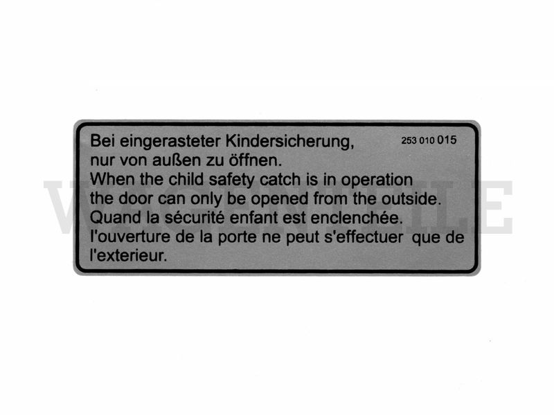 010 843 25C Aufkleber 'Kindersicherung'