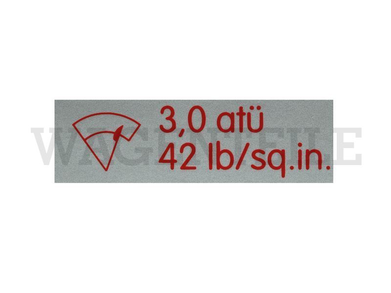 010 955 11A Aufkleber '3,0atü' für Waschwasserbehälter
