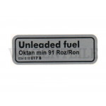 010 201 11C D Aufkleber 'Unleaded fuel 91ROZ'