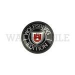 853 675 321 B ro/sw Plakette Wolfsburg Edition' rot/schwarz