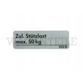 010 092 21A A Aufkleber Stützlast max. 50kg