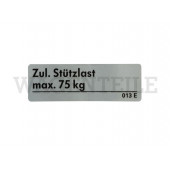 010 092 21A B Aufkleber Stützlast max. 75kg